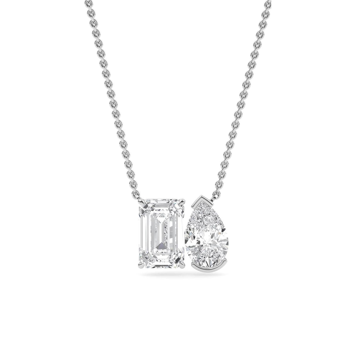 White Gold / Lab Grown Diamond Toi et Moi Pendant