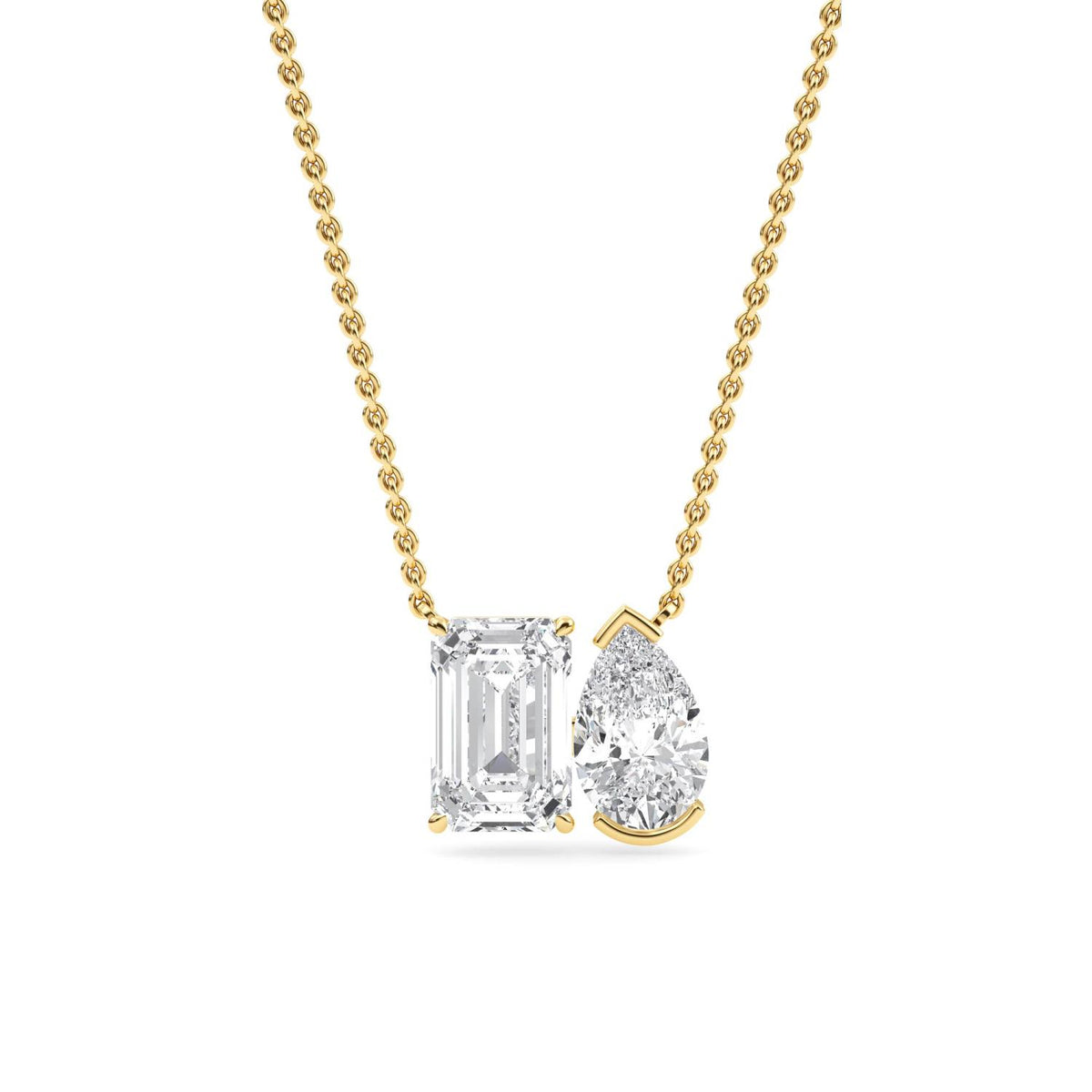 Yellow Gold / Lab Grown Diamond Toi et Moi Pendant