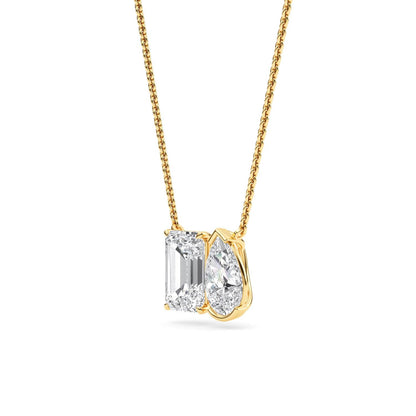 Yellow Gold / Lab Grown Diamond Toi et Moi Pendant