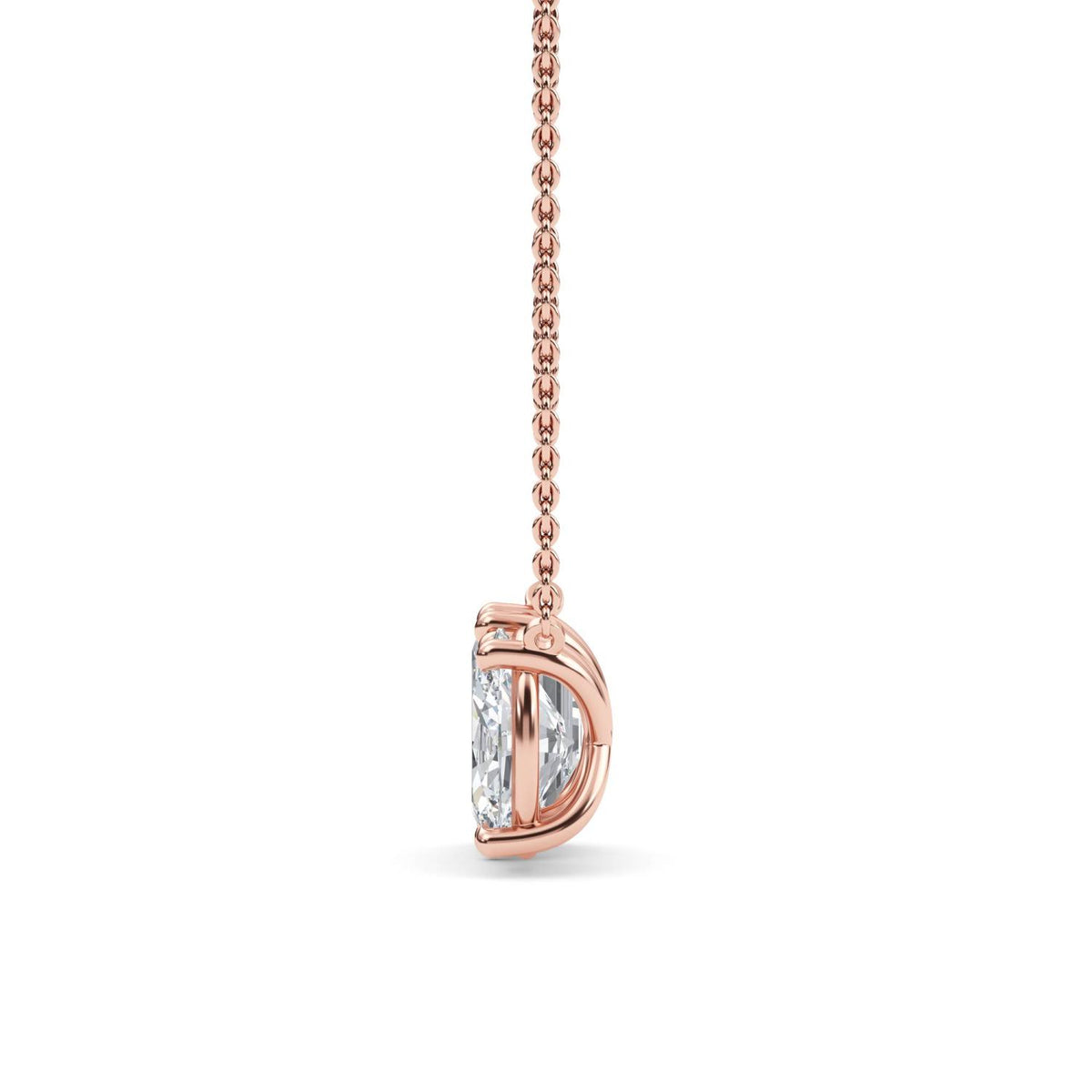 Rose Gold / Lab Grown Diamond Toi et Moi Pendant