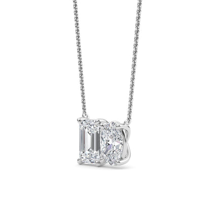 White Gold / Lab Grown Diamond Toi et Moi Pendant