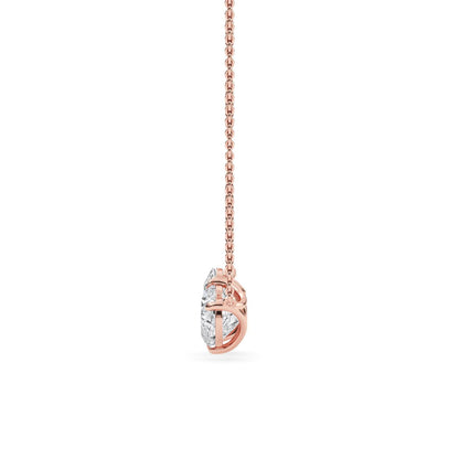 Rose Gold / Lab Grown Diamond Toi et Moi Pendant
