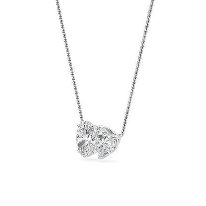 White Gold / Lab Grown Diamond Toi et Moi Pendant
