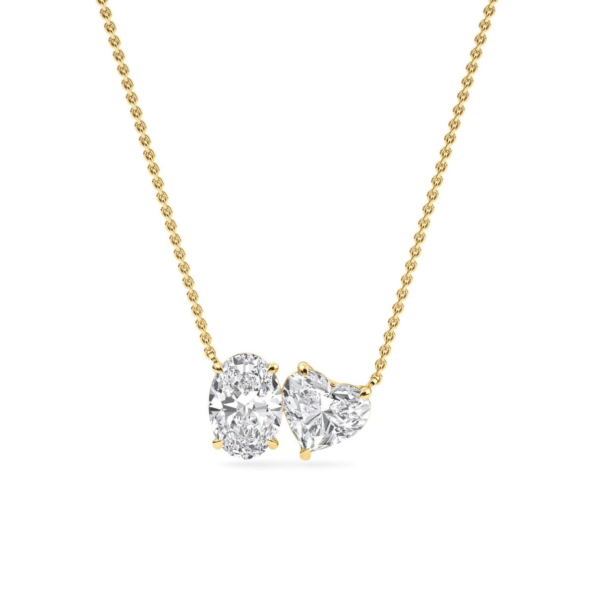 Yellow Gold / Lab Grown Diamond Toi et Moi Pendant