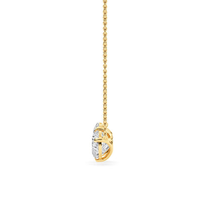 Yellow Gold / Lab Grown Diamond Toi et Moi Pendant