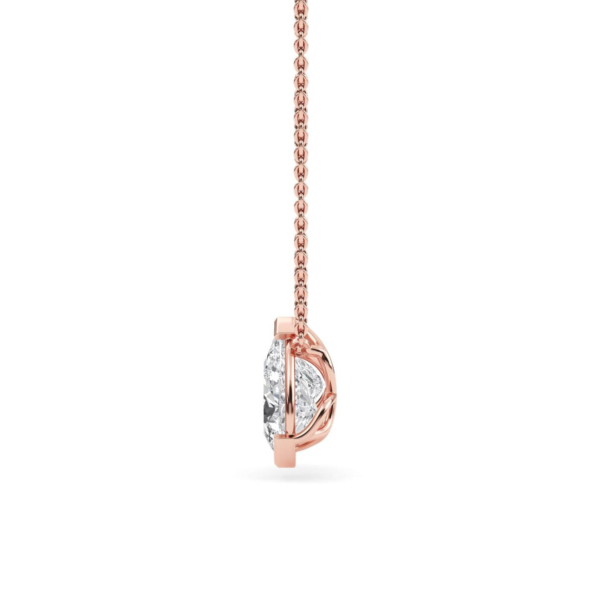 Rose Gold / Lab Grown Diamond Toi et Moi Pendant