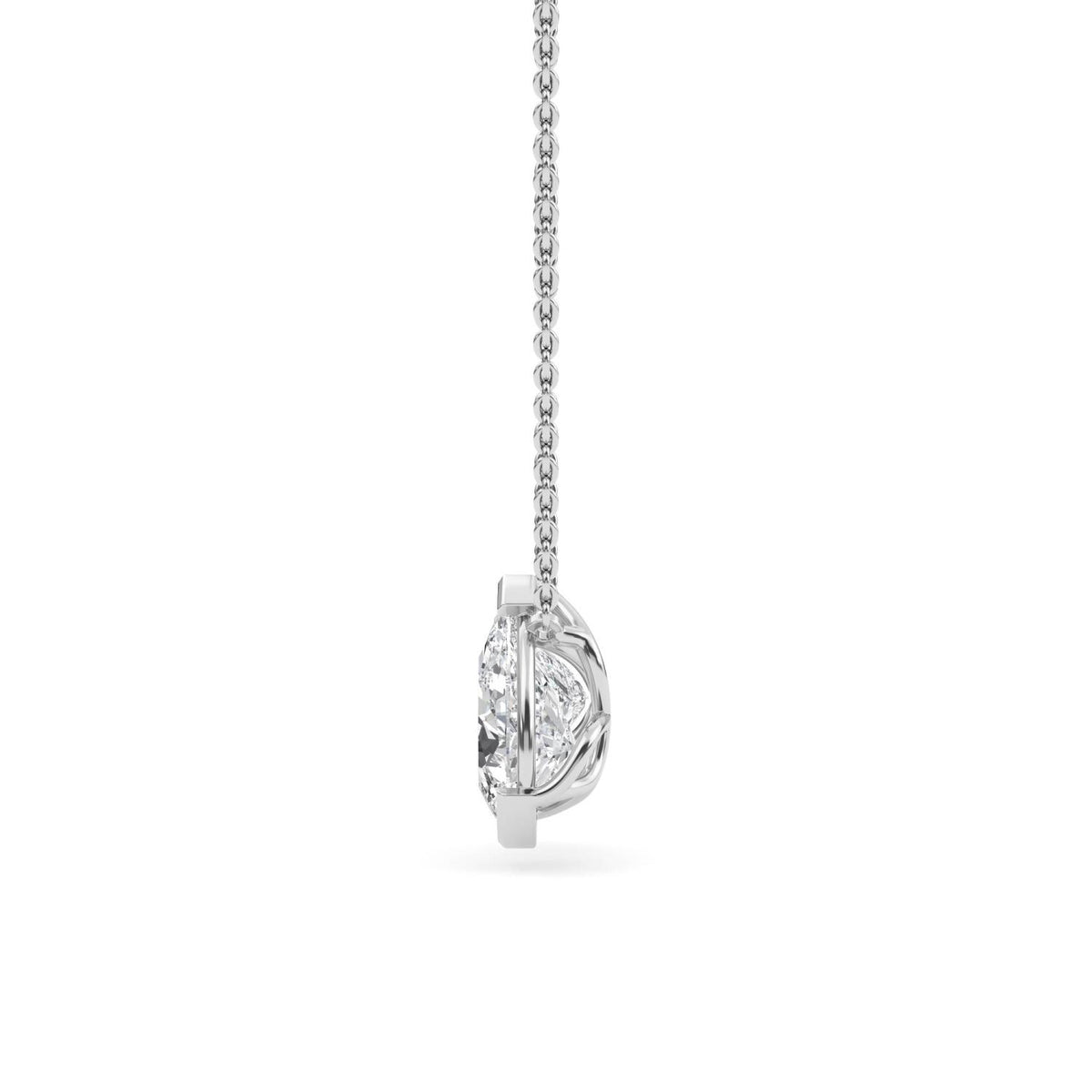 White Gold / Lab Grown Diamond Toi et Moi Pendant