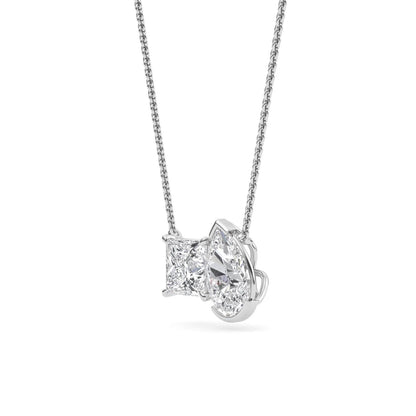 White Gold / Lab Grown Diamond Toi et Moi Pendant