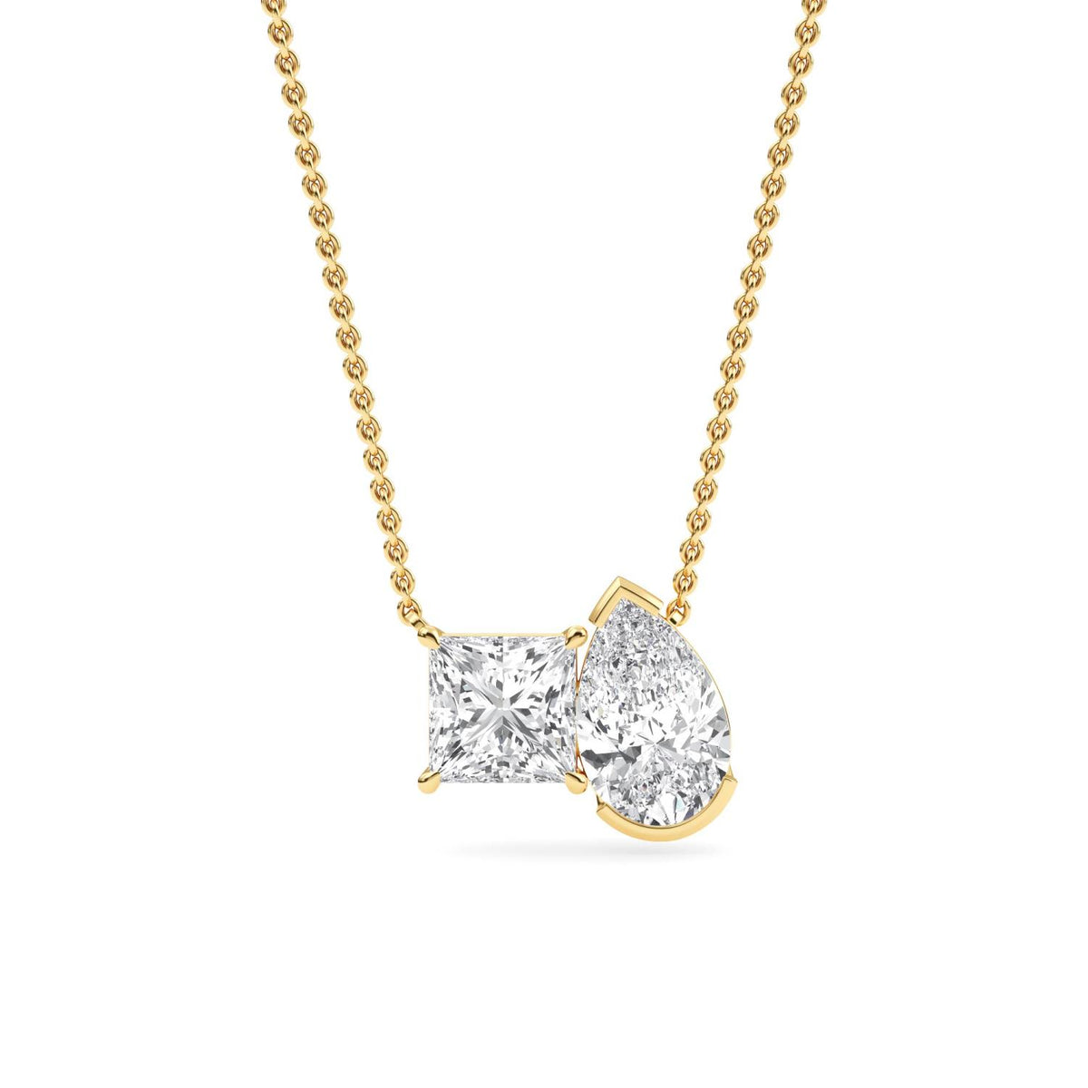 Yellow Gold / Lab Grown Diamond Toi et Moi Pendant