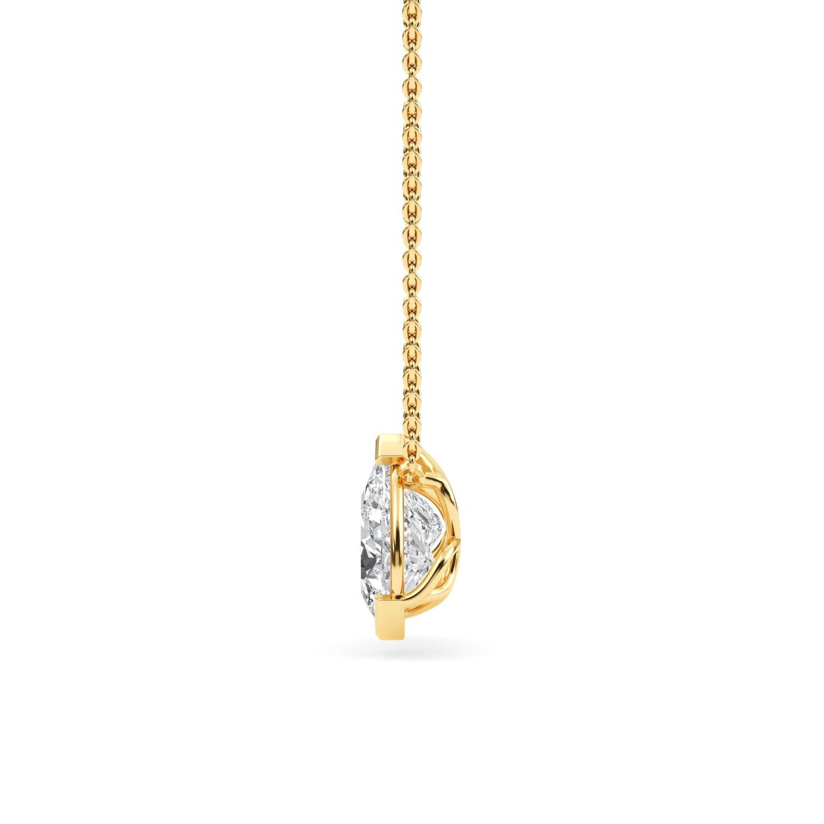 Yellow Gold / Lab Grown Diamond Toi et Moi Pendant