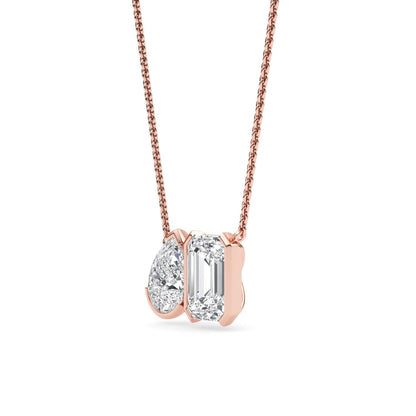 Rose Gold / Lab Grown Diamond Toi et Moi Pendant