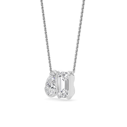 White Gold / Lab Grown Diamond Toi et Moi Pendant