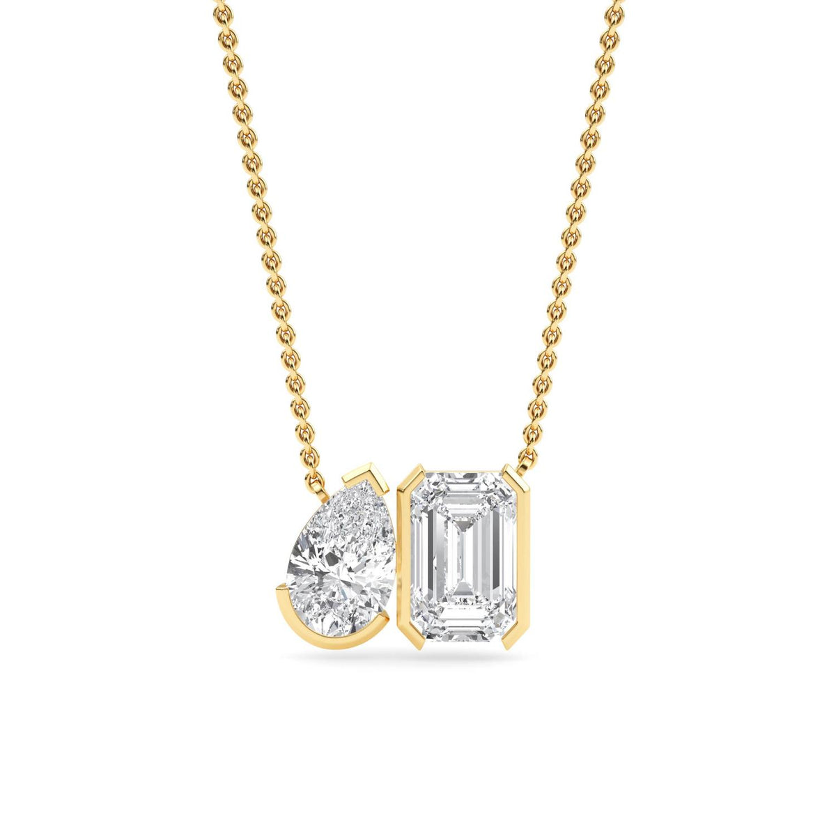 Yellow Gold / Lab Grown Diamond Toi et Moi Pendant
