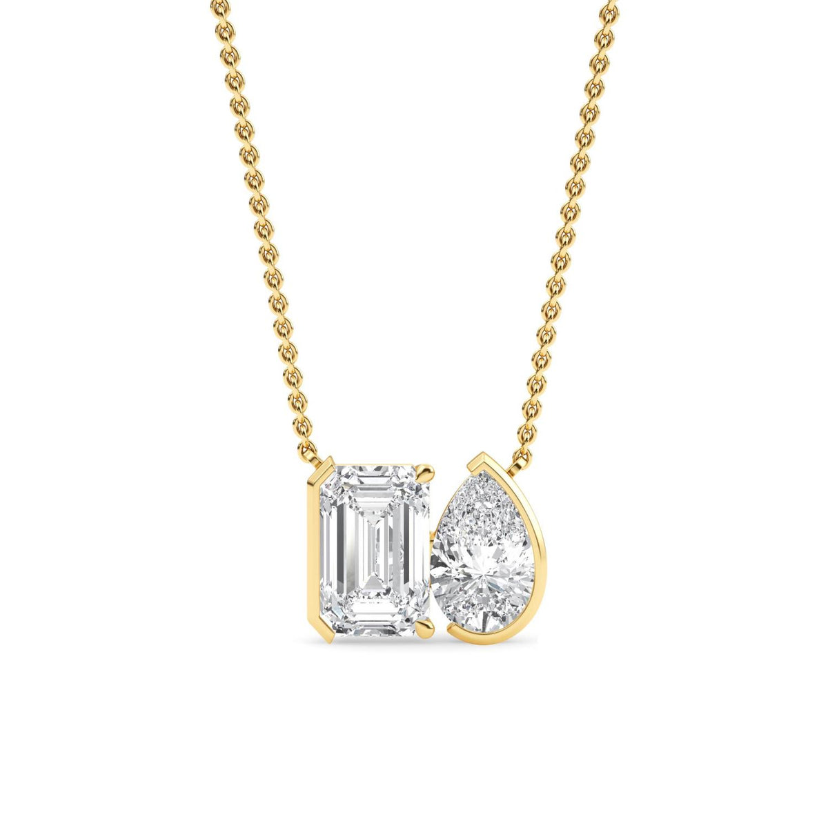 Yellow Gold / 3.13ct Lab Grown Diamond Toi et Moi Pendant