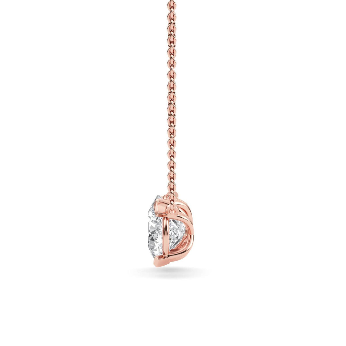 Rose Gold / Lab Grown Diamond Toi et Moi Pendant