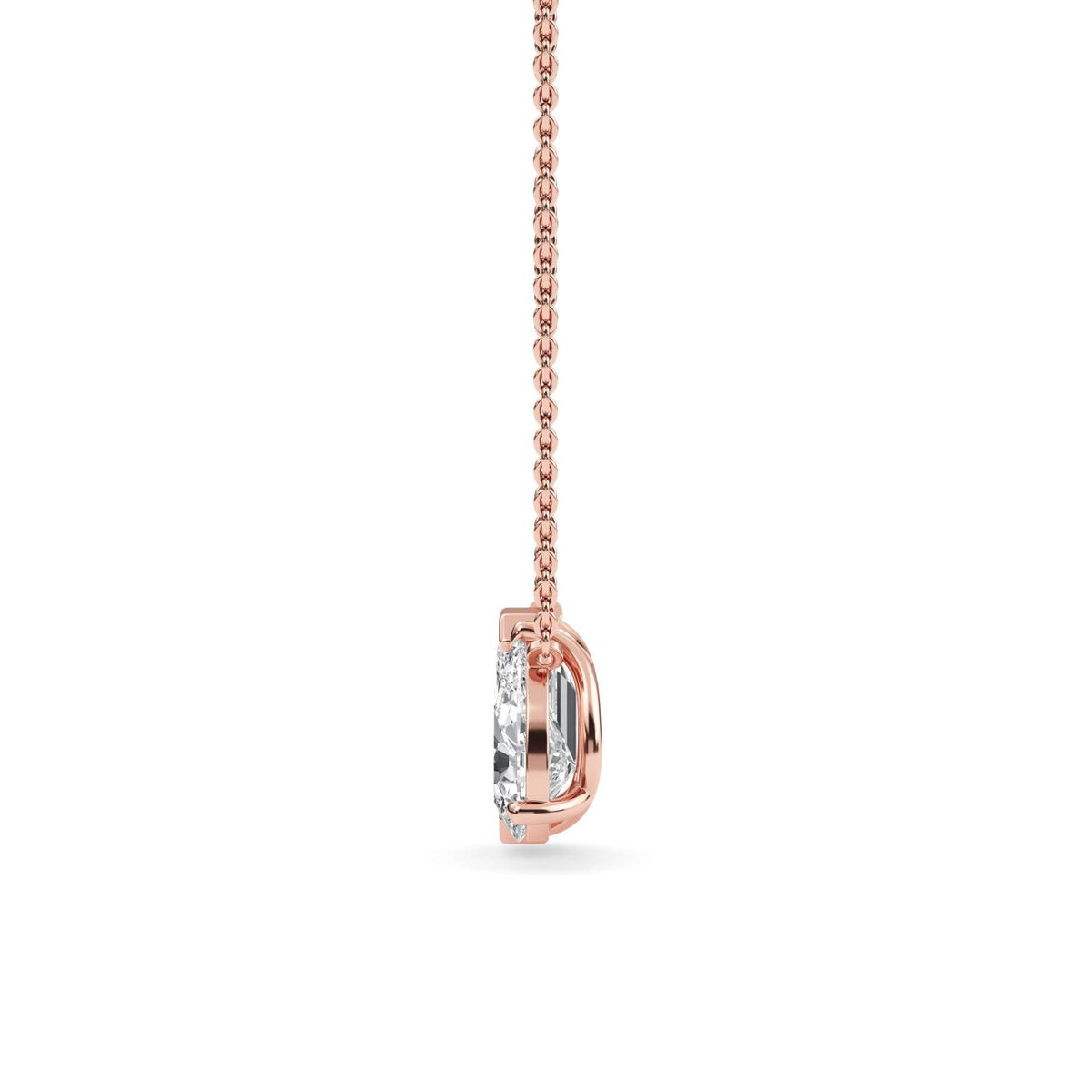Rose Gold / Lab Grown Diamond Toi et Moi Pendant