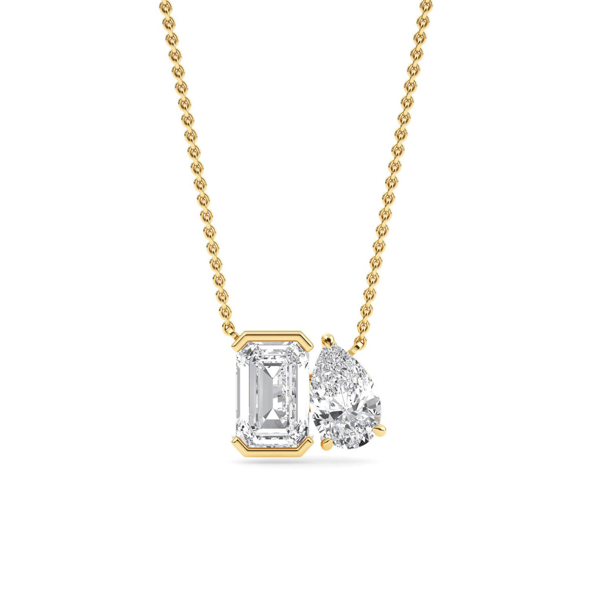 Yellow Gold / Lab Grown Diamond Toi et Moi Pendant