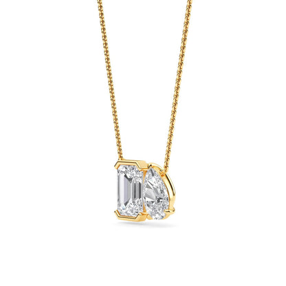Yellow Gold / Lab Grown Diamond Toi et Moi Pendant