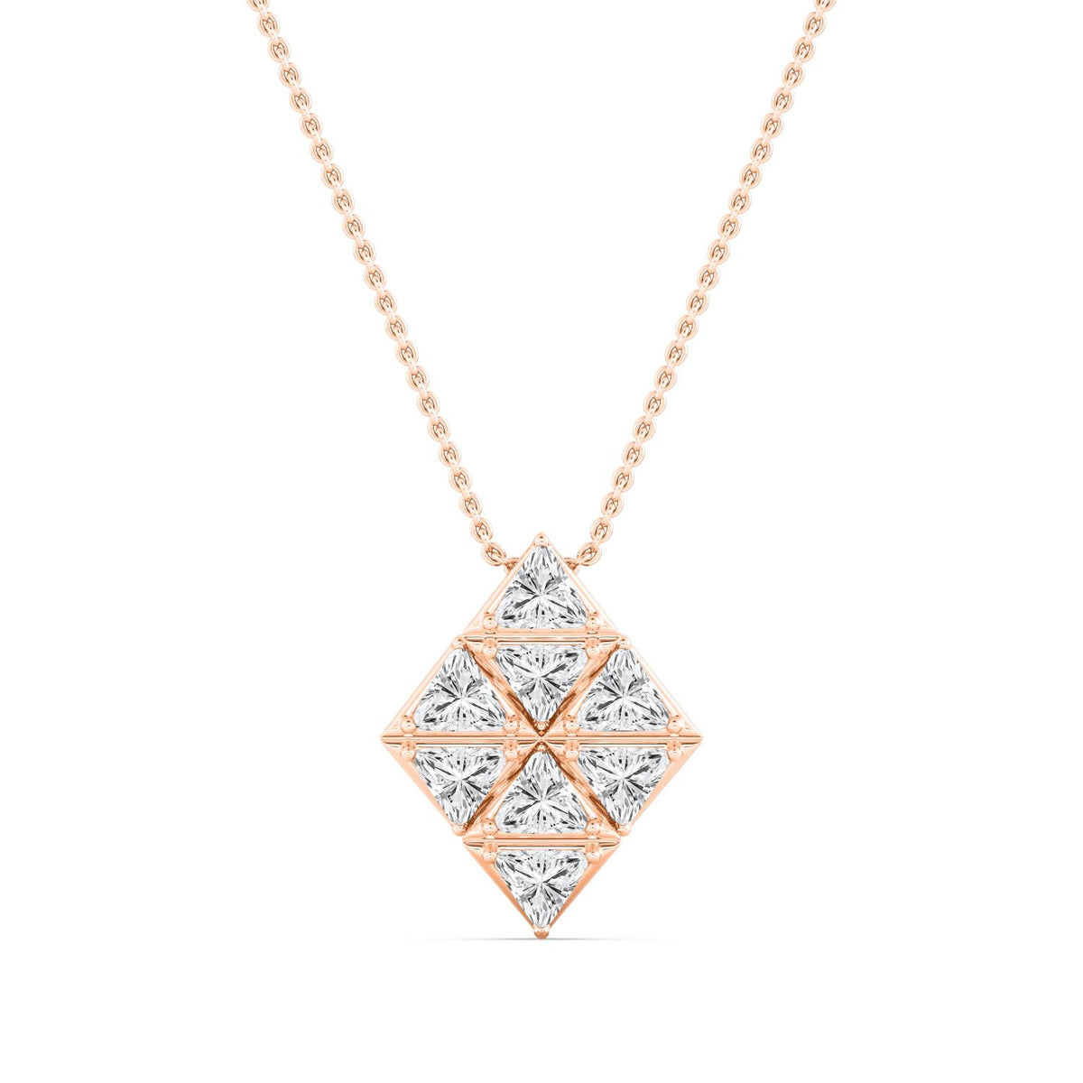 Rose Gold / 2.34ct Lab Grown Diamond Cluster Pendant