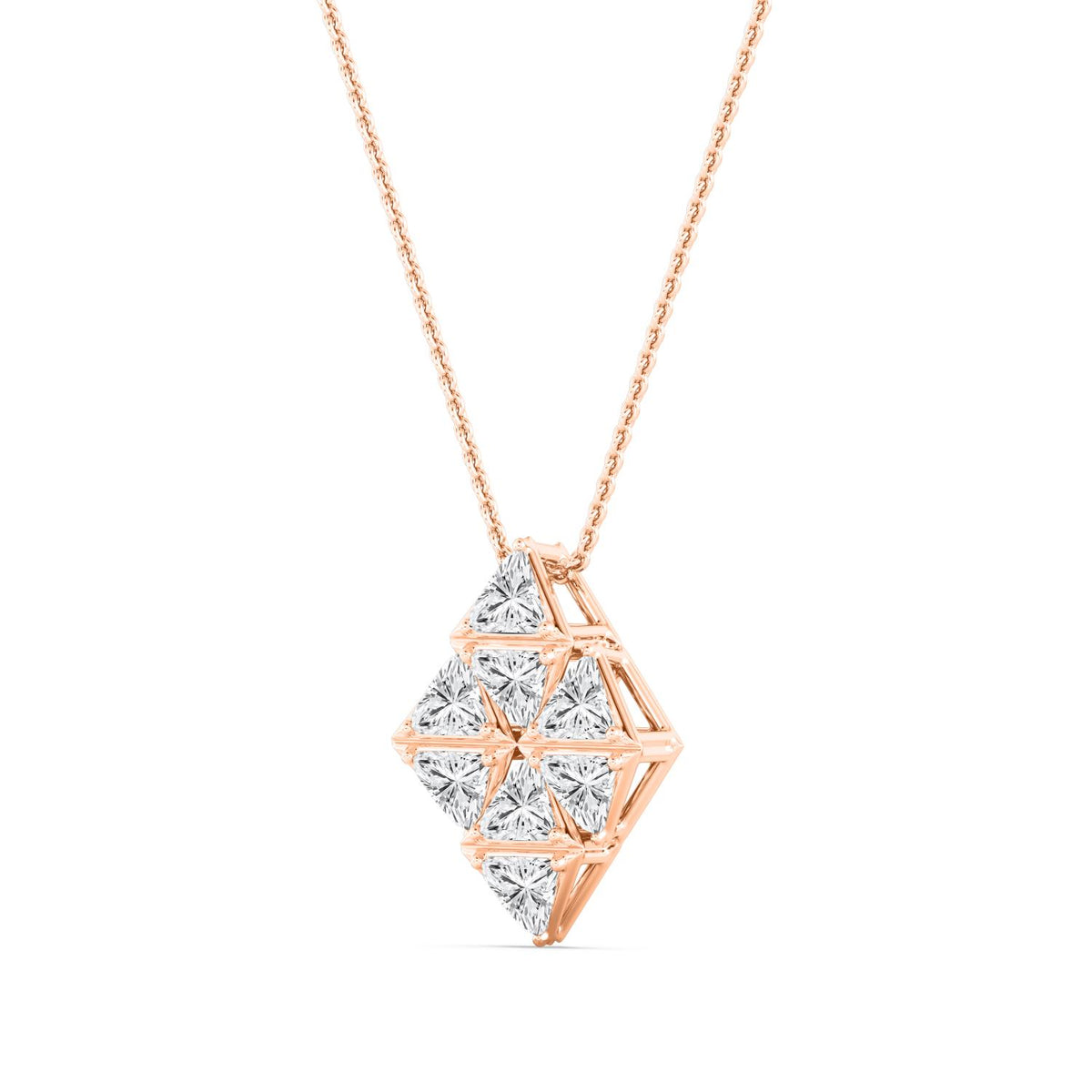 Rose Gold / 2.34ct Lab Grown Diamond Cluster Pendant
