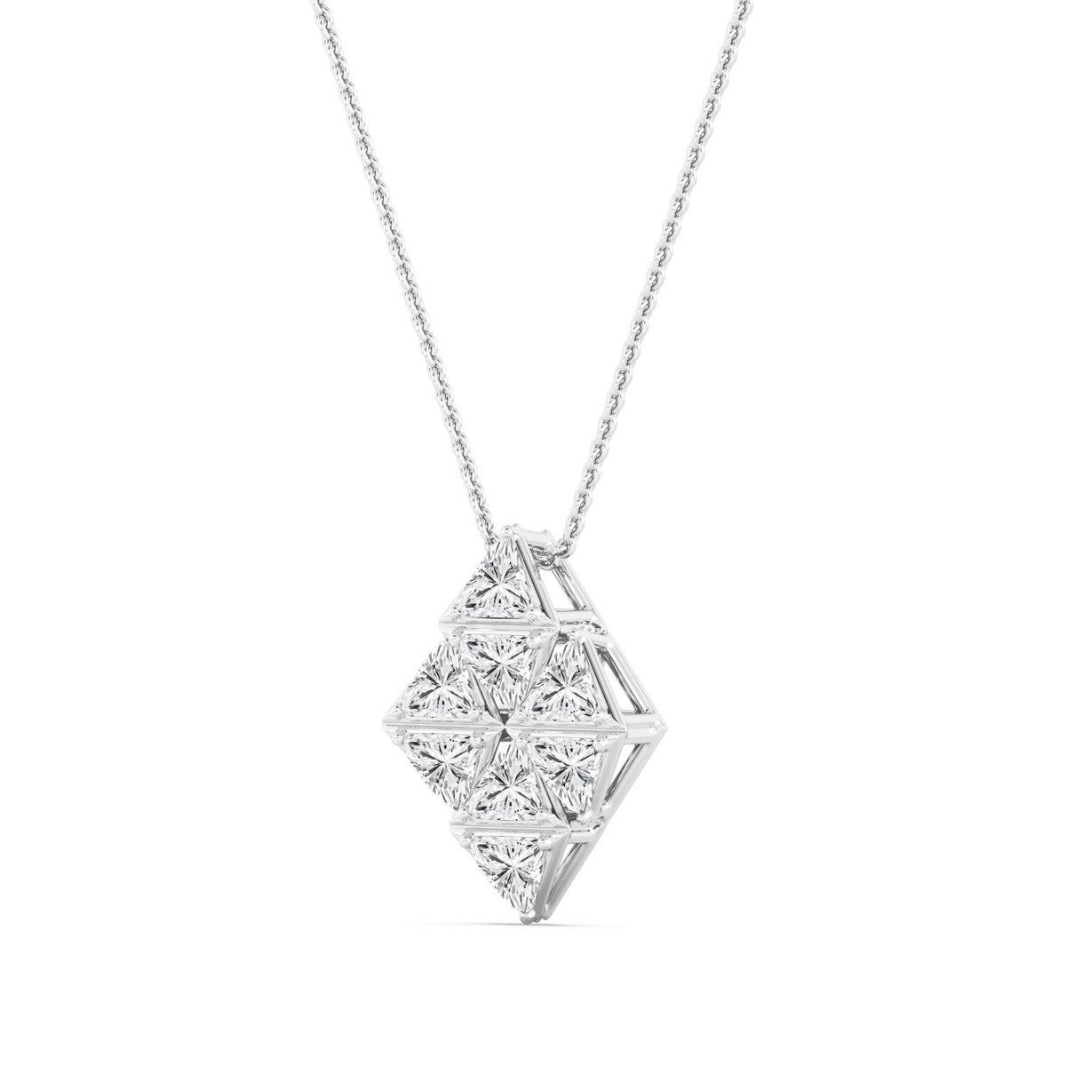 White Gold / 2.34ct Lab Grown Diamond Cluster Pendant