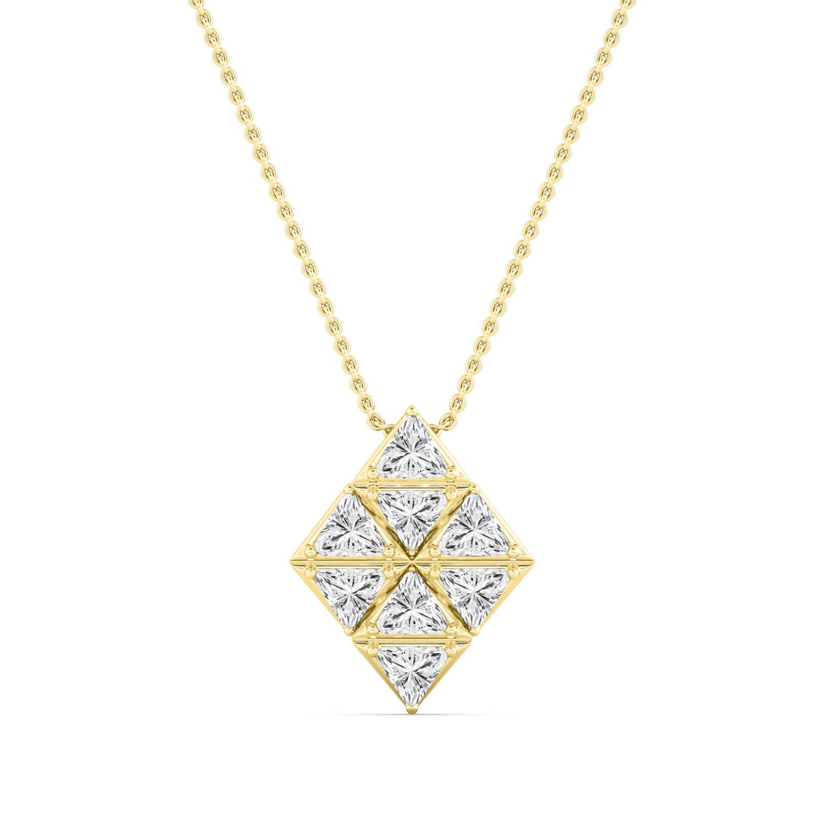 Yellow Gold / 2.34ct Lab Grown Diamond Cluster Pendant