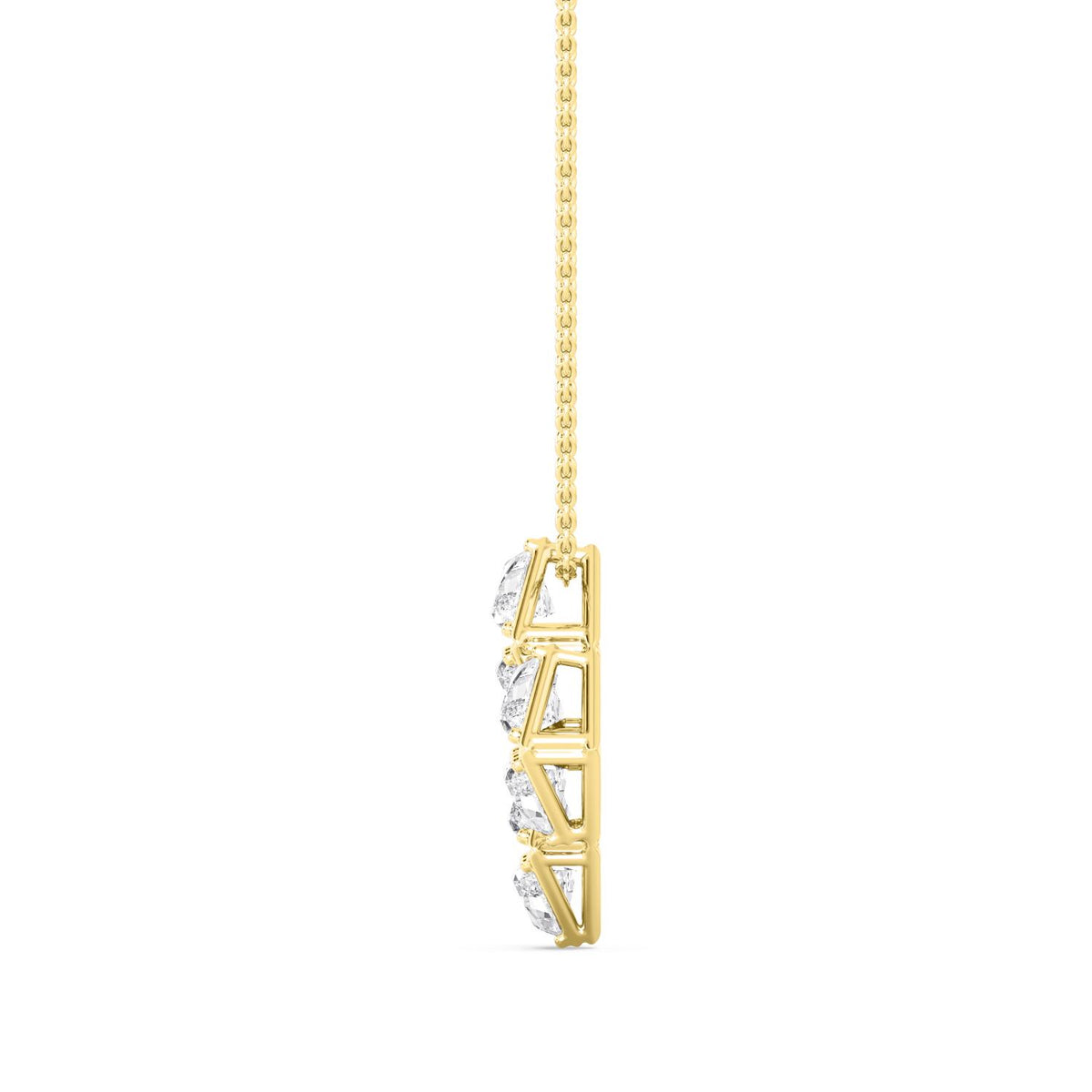Yellow Gold / 2.34ct Lab Grown Diamond Cluster Pendant