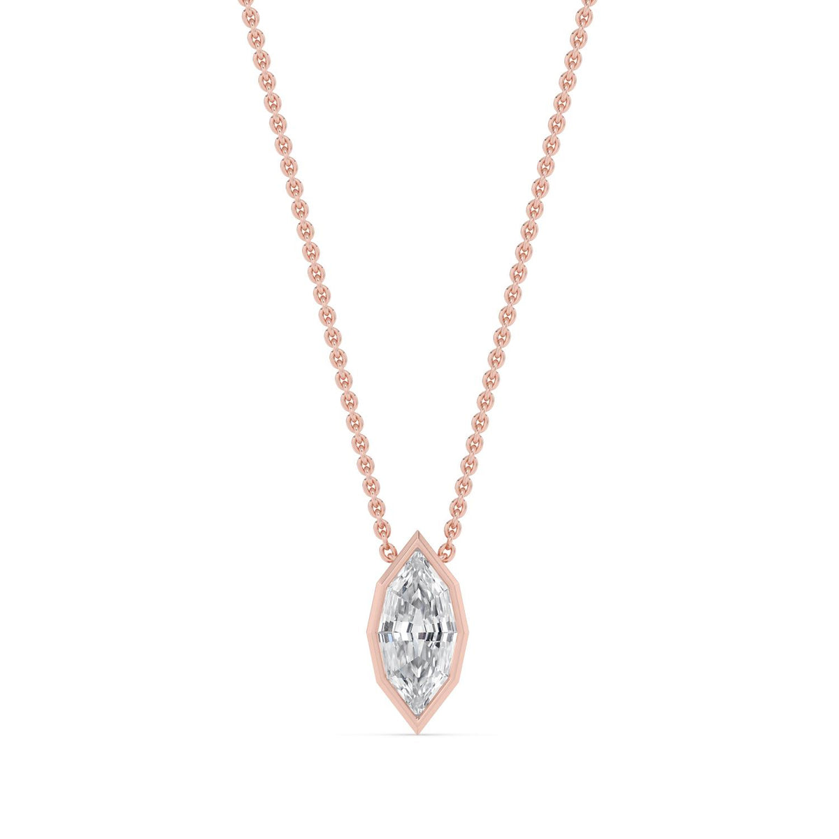 Rose Gold / 1.00ct Lab Grown Diamond Bezel Necklace