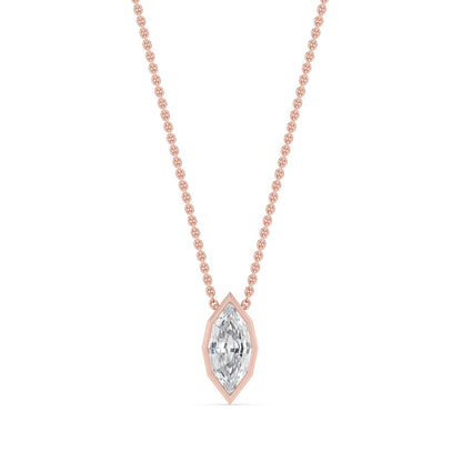 Rose Gold / 1.00ct Lab Grown Diamond Bezel Necklace