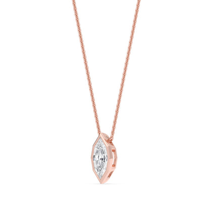 Rose Gold / 1.00ct Lab Grown Diamond Bezel Necklace