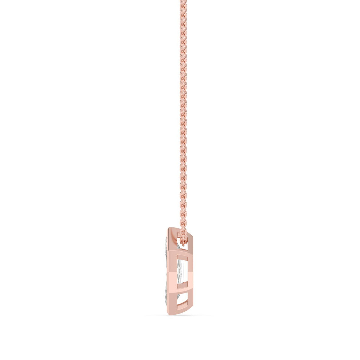 Rose Gold / 1.00ct Lab Grown Diamond Bezel Necklace