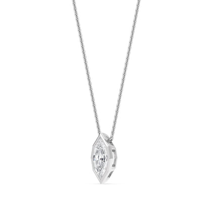 White Gold / 1.00ct Lab Grown Diamond Bezel Necklace
