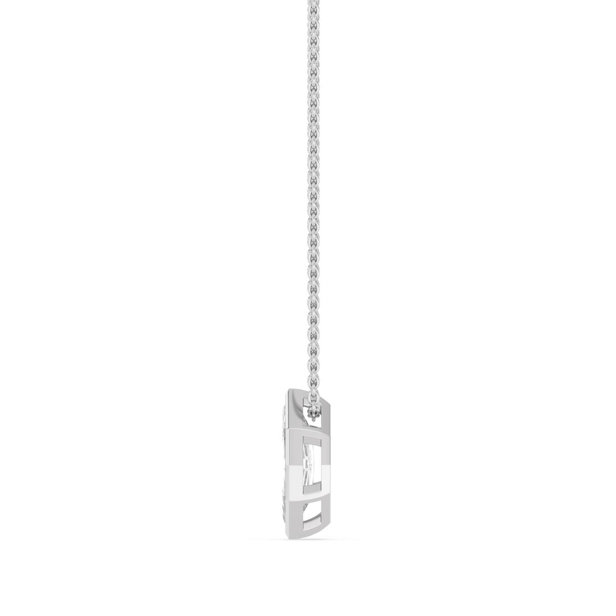 White Gold / 1.00ct Lab Grown Diamond Bezel Necklace