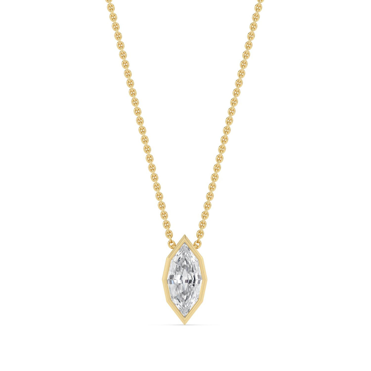Yellow Gold / 1.00ct Lab Grown Diamond Bezel Necklace