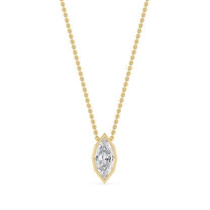 Yellow Gold / 1.00ct Lab Grown Diamond Bezel Necklace