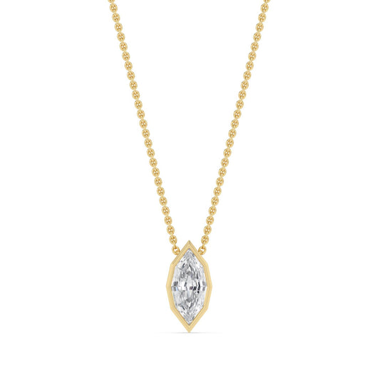 Yellow Gold / 1.00ct Lab Grown Diamond Bezel Necklace