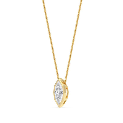 Yellow Gold / 1.00ct Lab Grown Diamond Bezel Necklace