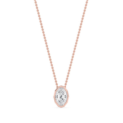 Rose Gold / 1.00ct Lab Grown Diamond Bezel Necklace