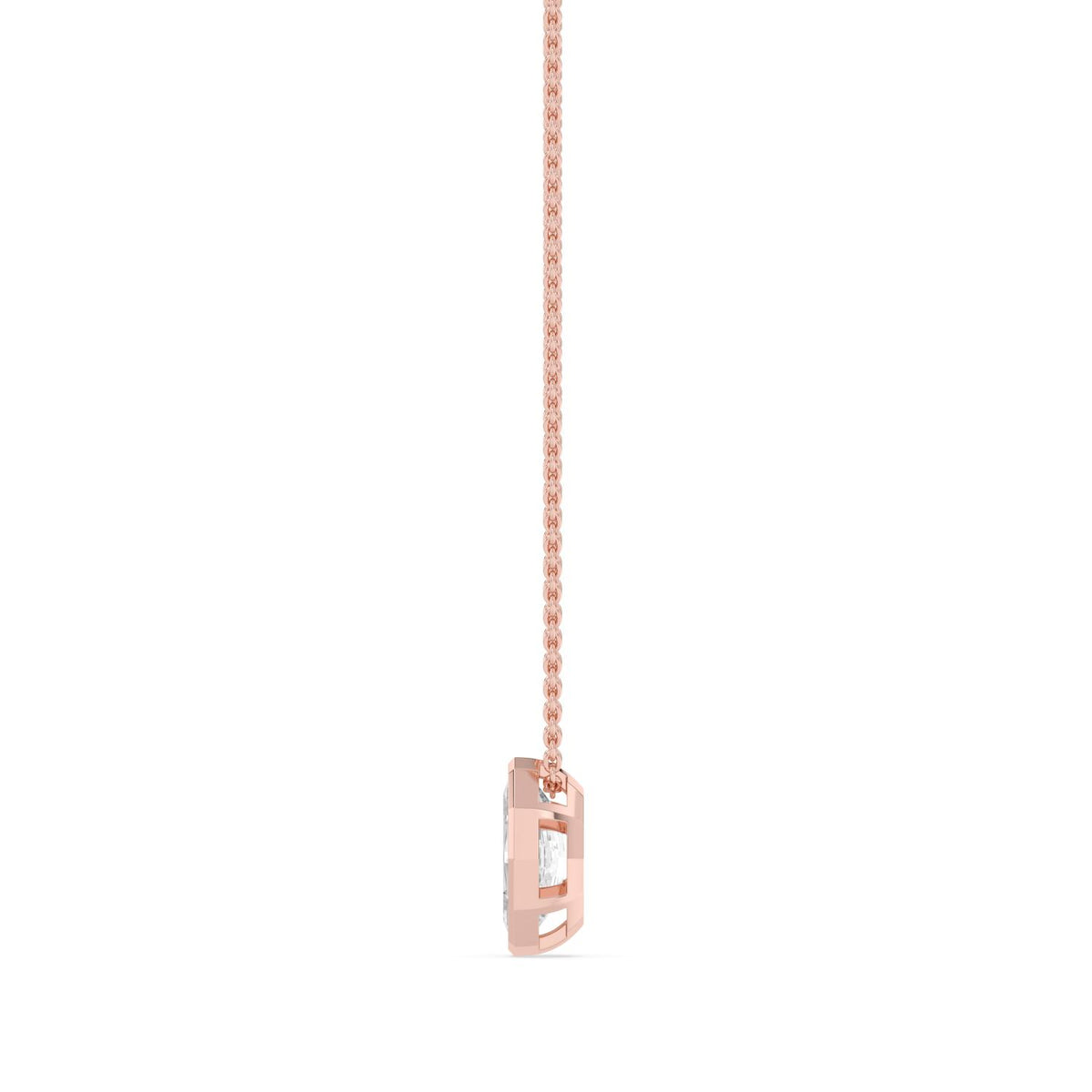 Rose Gold / 1.00ct Lab Grown Diamond Bezel Necklace