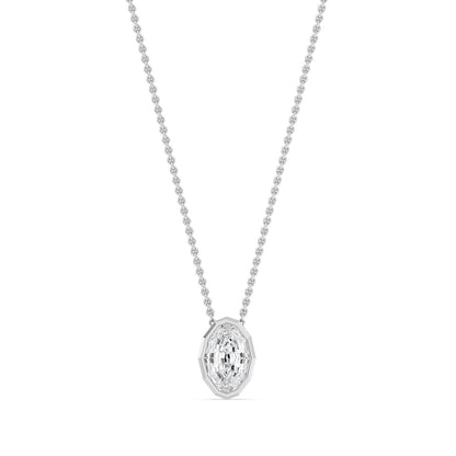 White Gold / 1.00ct Lab Grown Diamond Bezel Necklace