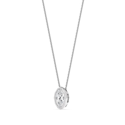 White Gold / 1.00ct Lab Grown Diamond Bezel Necklace