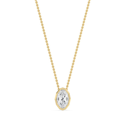 Yellow Gold / 1.00ct Lab Grown Diamond Bezel Necklace
