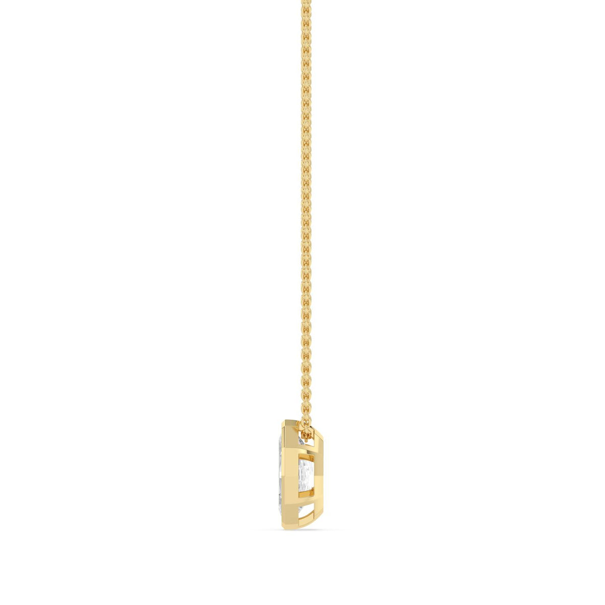Yellow Gold / 1.00ct Lab Grown Diamond Bezel Necklace