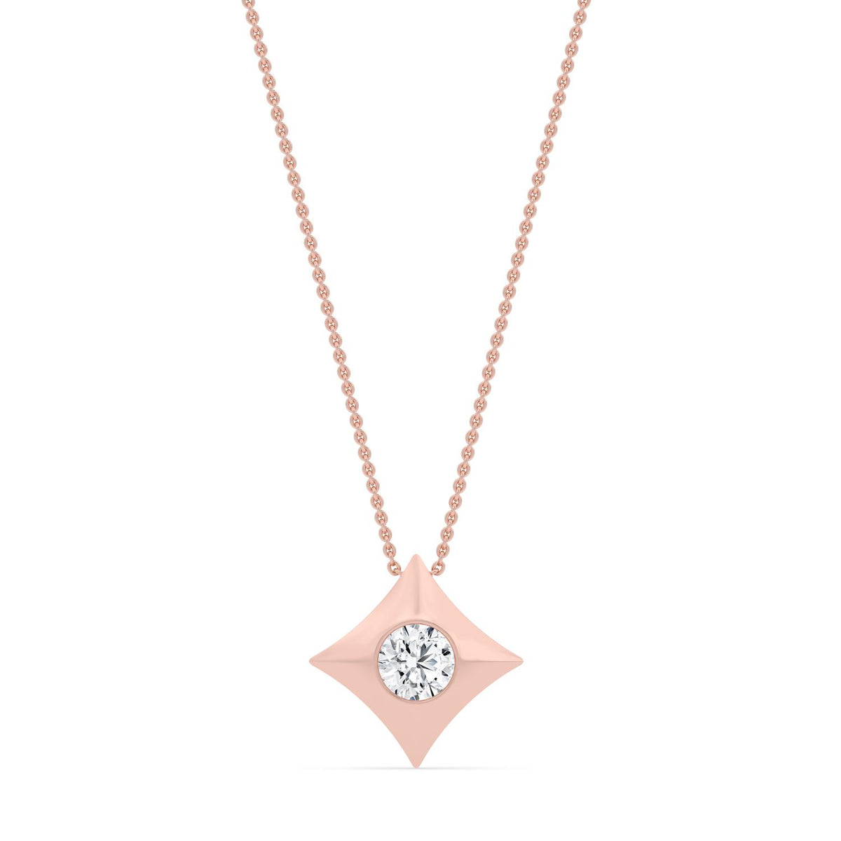 Rose Gold / 0.50ct Lab Grown Diamond Bezel Necklace