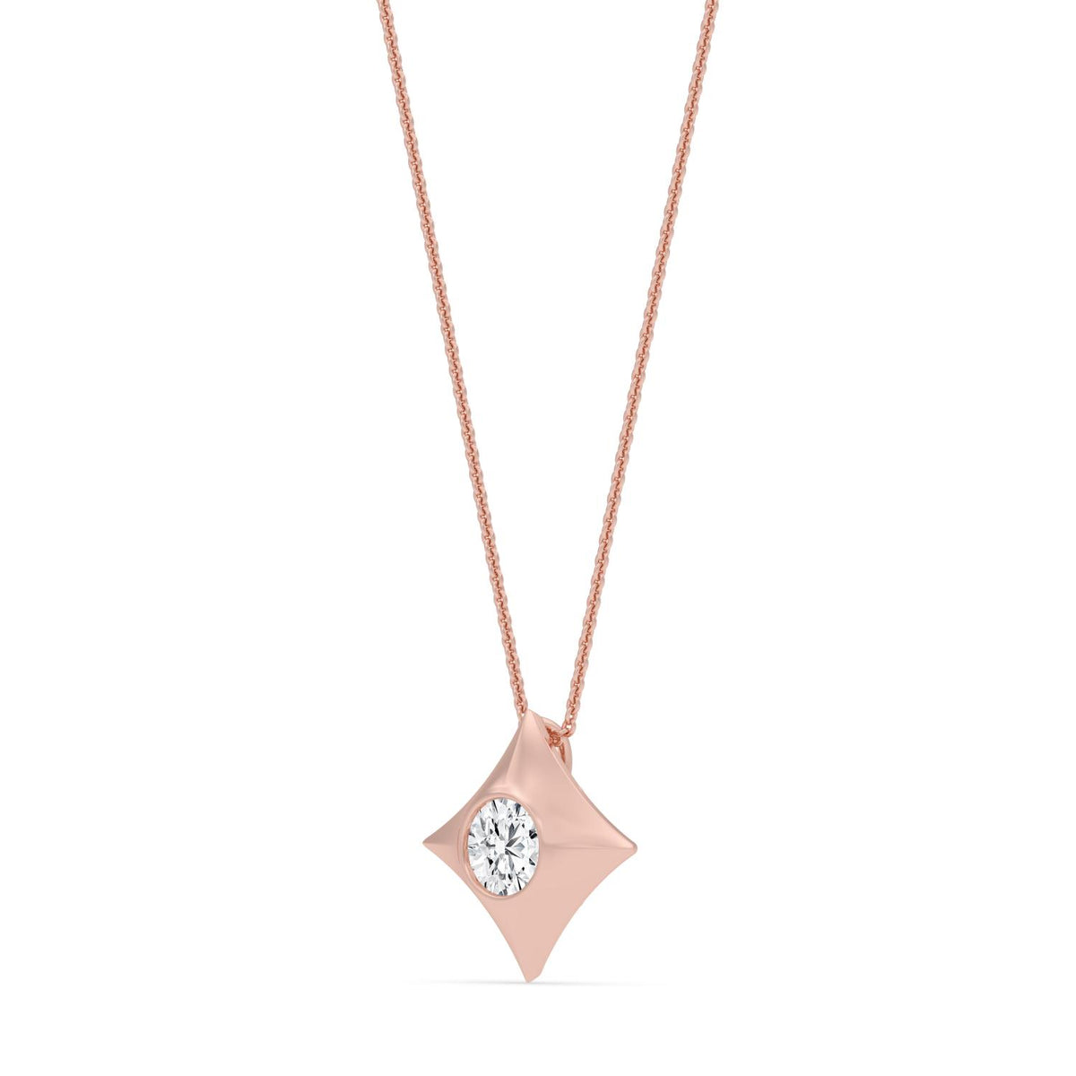 Rose Gold / 0.50ct Lab Grown Diamond Bezel Necklace