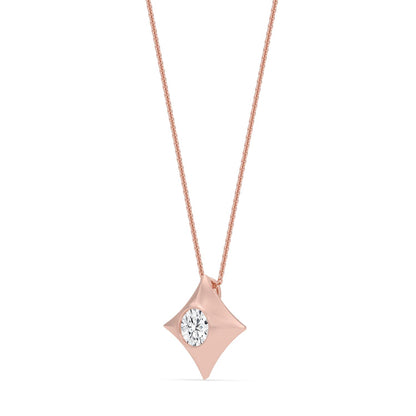 Rose Gold / 0.50ct Lab Grown Diamond Bezel Necklace