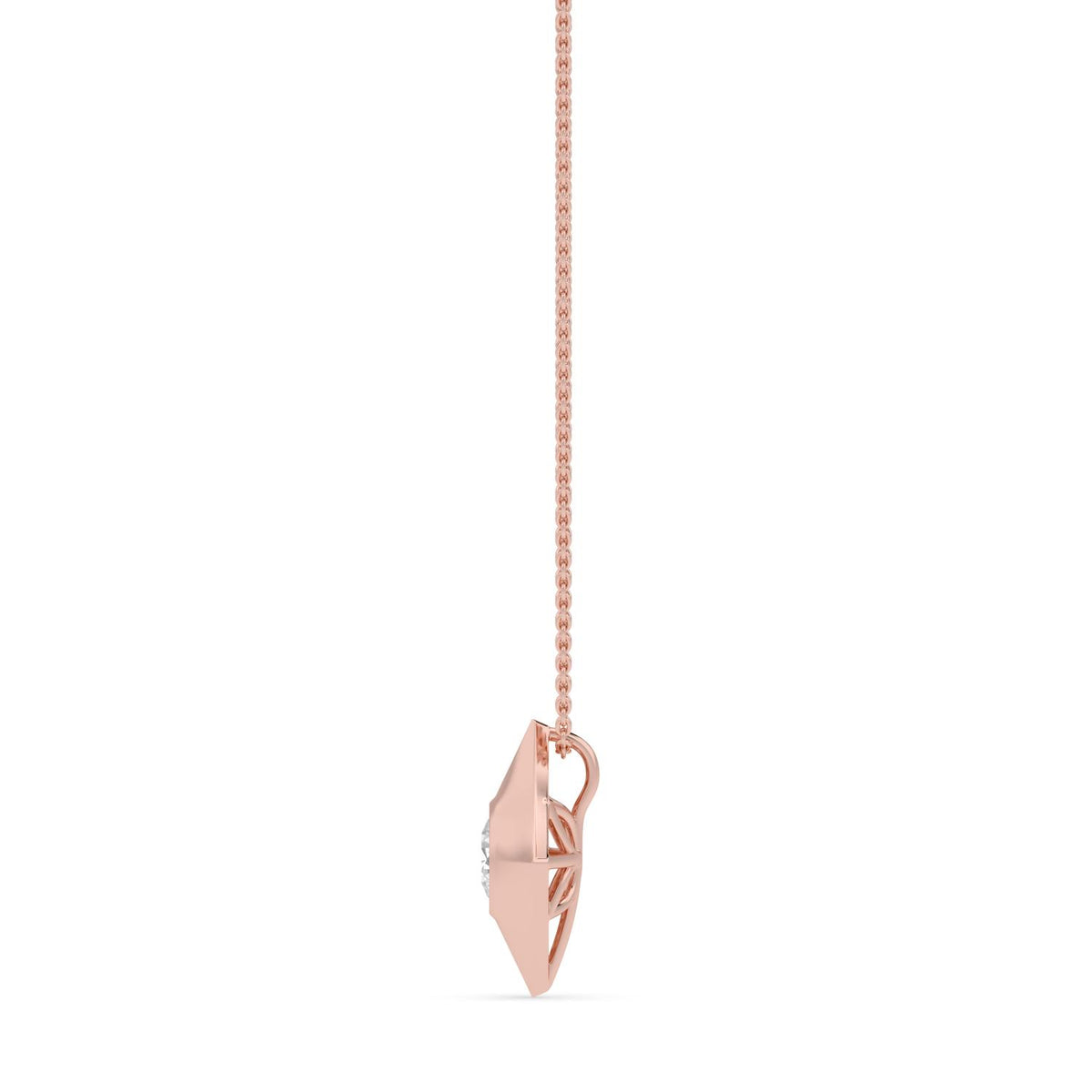 Rose Gold / 0.50ct Lab Grown Diamond Bezel Necklace