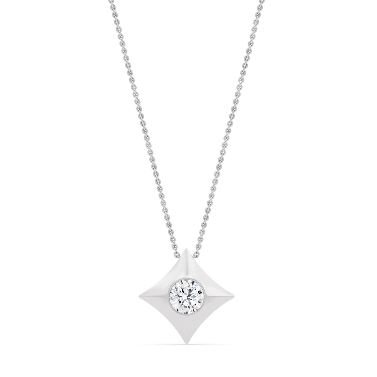 White Gold / 0.50ct Lab Grown Diamond Bezel Necklace