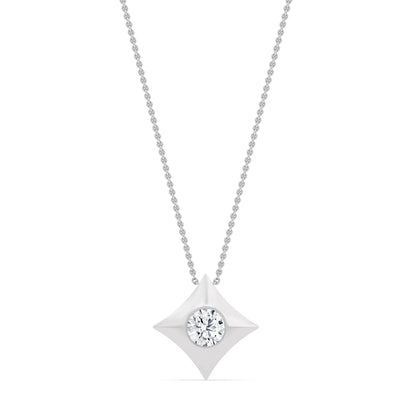 White Gold / 0.50ct Lab Grown Diamond Bezel Necklace