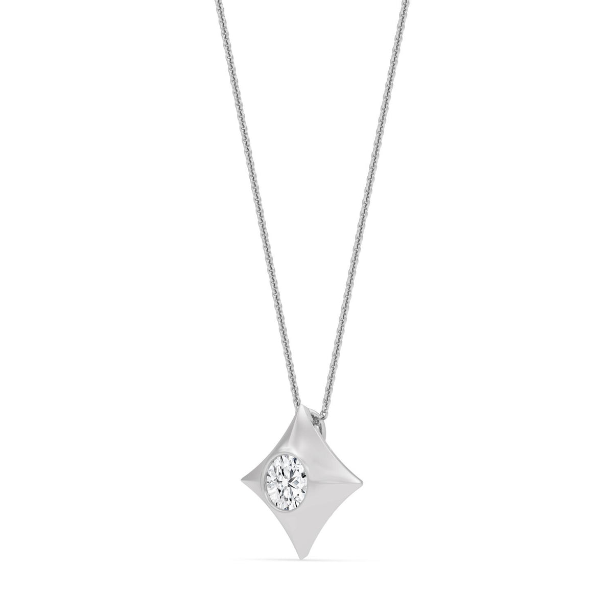 White Gold / 0.50ct Lab Grown Diamond Bezel Necklace